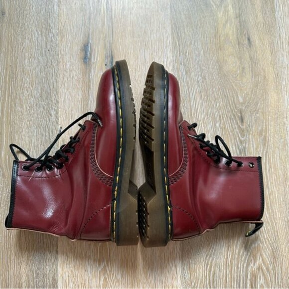 Vintage 1460 Dr. Martens Original Boot Made in England 8 Eye Cherry Red UK 4.5 - Picture 12 of 16